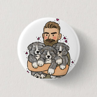 Badge Rond 2,50 Cm Akita Inu Japonais Bringé
