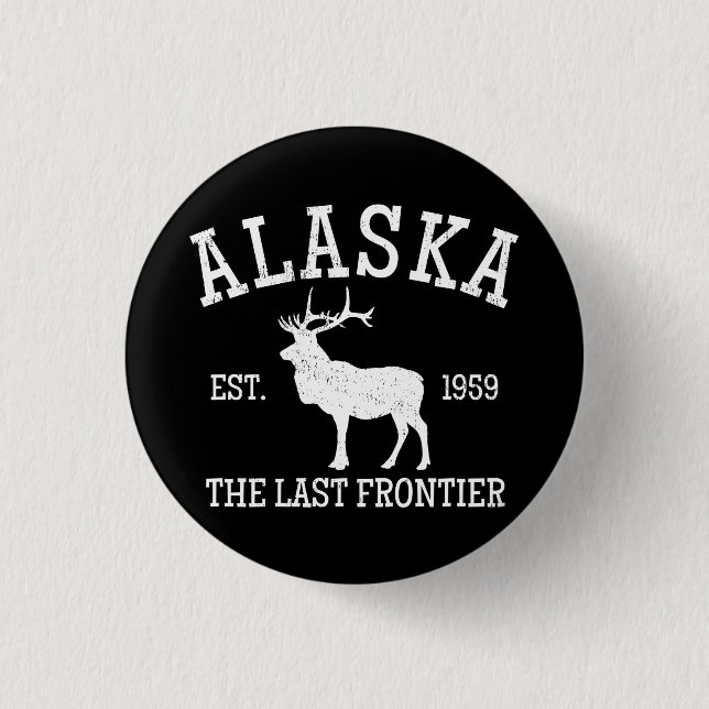 Badge Rond 2,50 Cm Alaska, la dernière frontière (Devant)