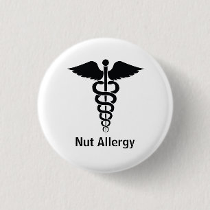 Badge Rond 2,50 Cm Alerte anti-allergie