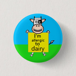 Badge Rond 2,50 Cm Alerte d'allergie de laiterie