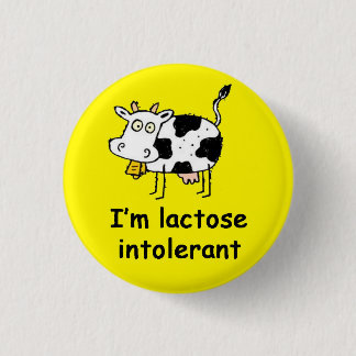 Badge Rond 2,50 Cm Alerte d'allergie d'intolérance au lactose