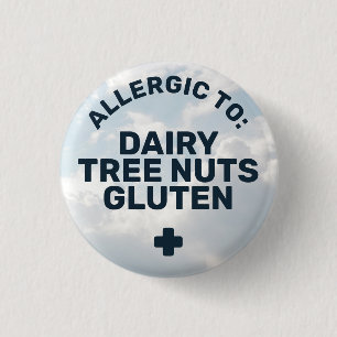 Badge Rond 2,50 Cm Alerte Médicale d'allergie alimentaire simple Arri