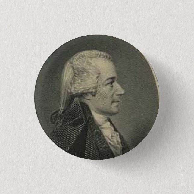 Badge Rond 2,50 Cm Alexander Hamilton gravant le bouton (Devant)