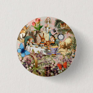 Badge Rond 2,50 Cm Alice au pays des merveilles Thé dansant Art