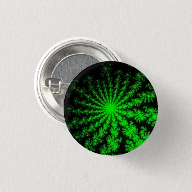Badge Rond 2,50 Cm Alien Fractal Burst (Devant & derrière)