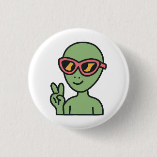 Badge Rond 2,50 Cm Alien Peace Out