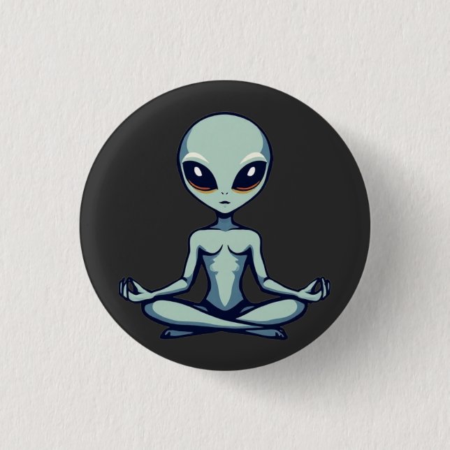 Badge Rond 2,50 Cm Alien zen (Devant)