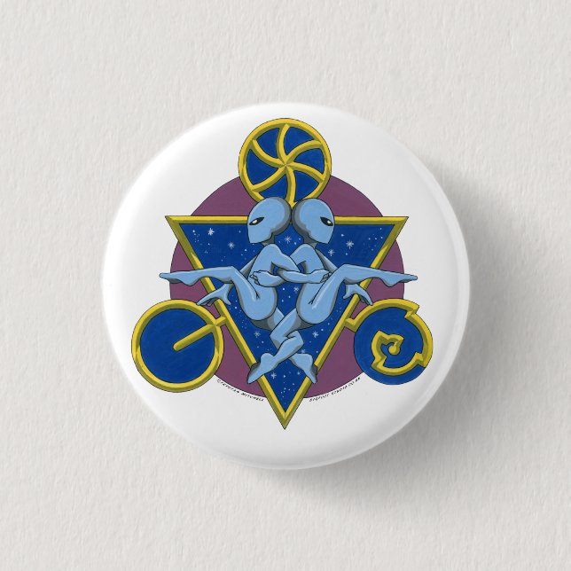 Badge Rond 2,50 Cm Aliens de danse de cercle (Devant)