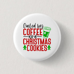 Badge Rond 2,50 Cm Alimenté par Café et Cookies de Noël-56580