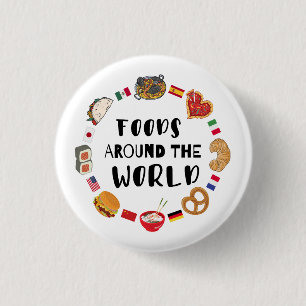 Badge Rond 2,50 Cm Aliments dans le monde