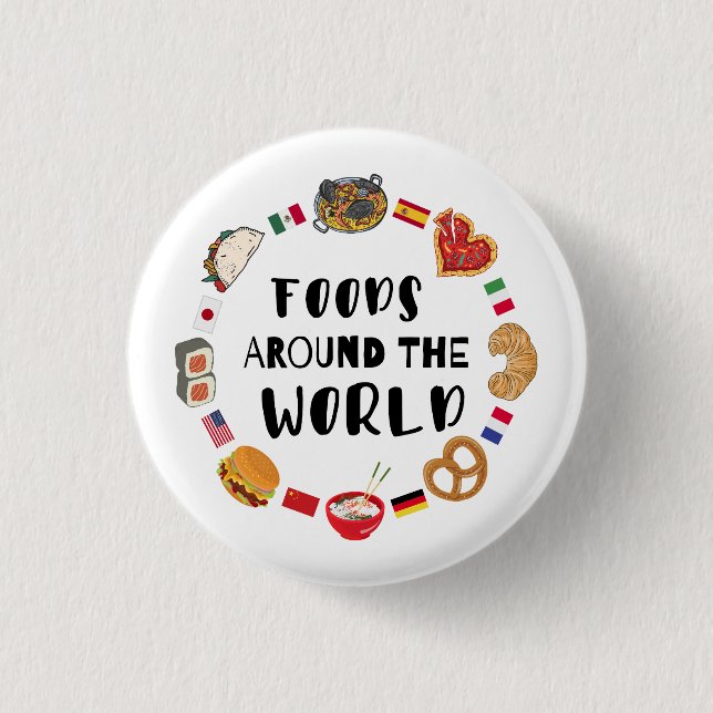Badge Rond 2,50 Cm Aliments dans le monde (Devant)