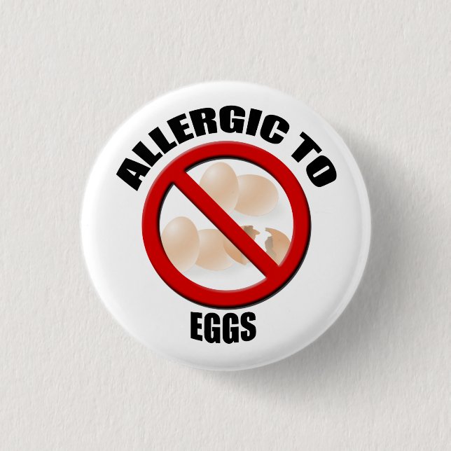 Badge Rond 2,50 Cm Allergic to Eggs Medical Alert Warning Sml Button (Devant)