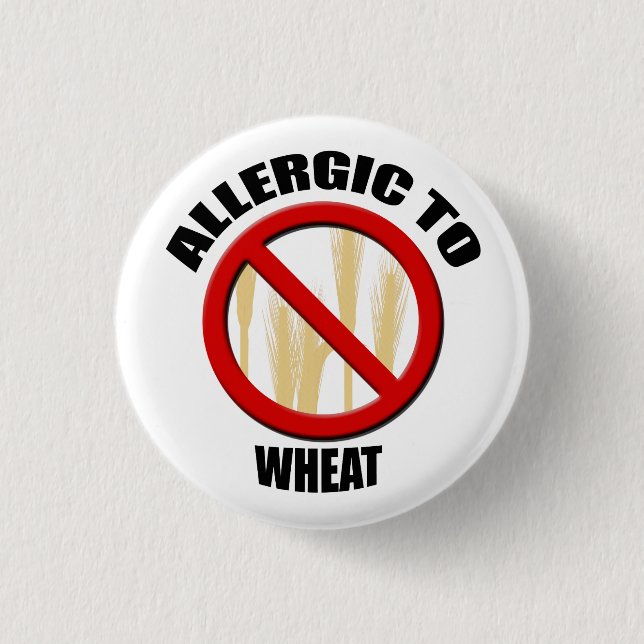 Badge Rond 2,50 Cm Allergic Wheat Alergy Medical Alert Warning Small (Devant)