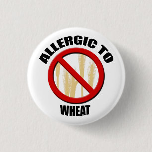 Badge Rond 2,50 Cm Allergic Wheat Alergy Medical Alert Warning Small