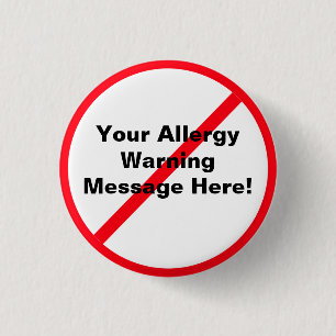 Badge Rond 2,50 Cm Allergie/avertissement