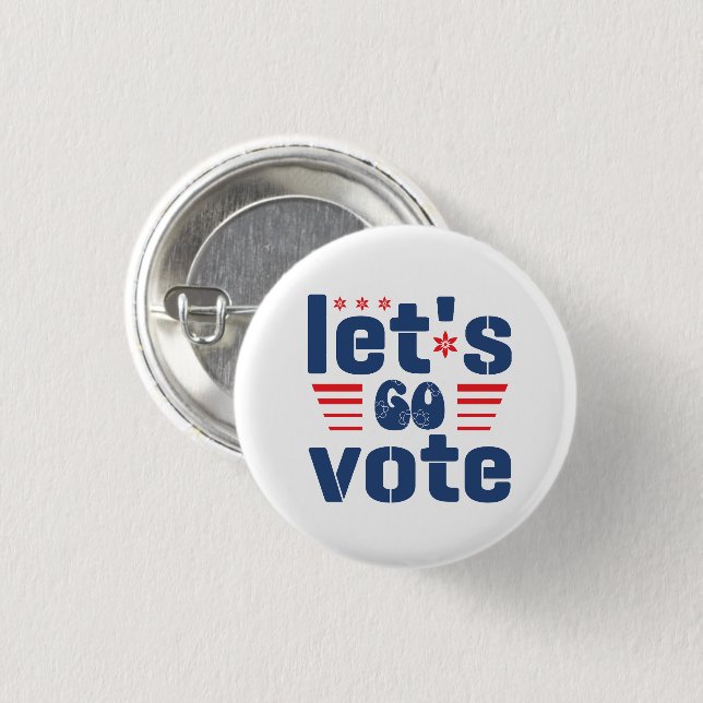 Badge Rond 2,50 Cm Allons Voter (Devant & derrière)