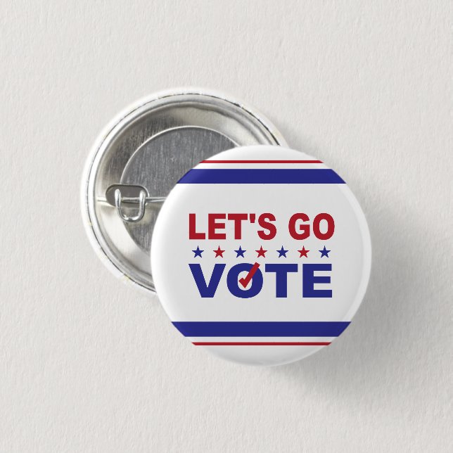 Badge Rond 2,50 Cm Allons Voter (Devant & derrière)