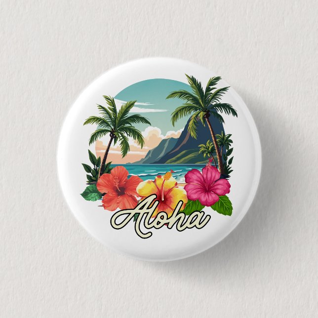 Badge Rond 2,50 Cm Aloha (Devant)