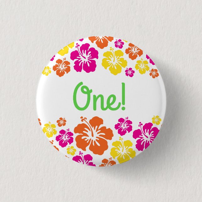 Badge Rond 2,50 Cm Aloha Cute Hawaiian Kid's Birthday Party (Devant)