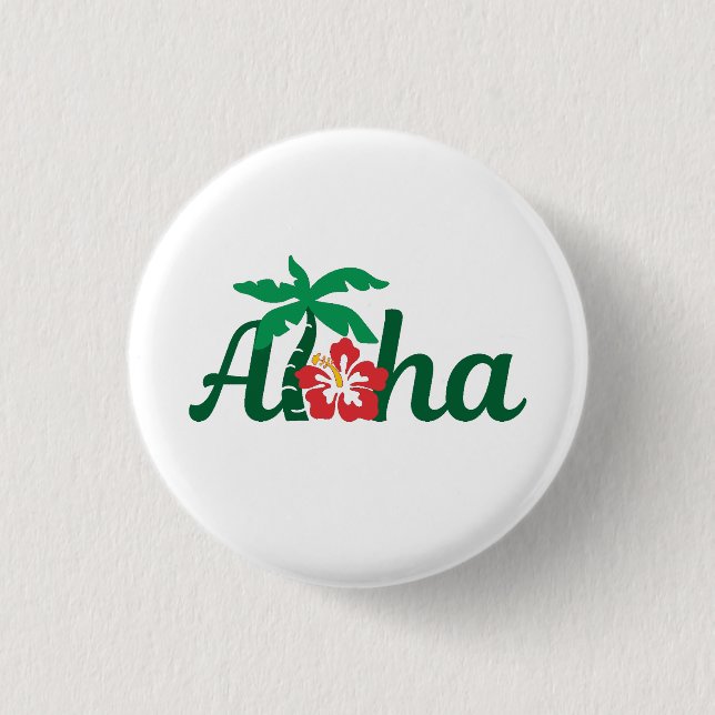 Badge Rond 2,50 Cm Aloha Tropical (Devant)