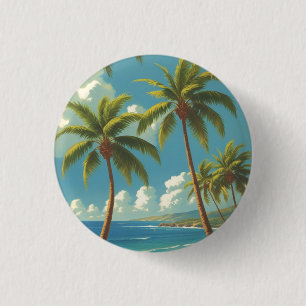 Badge Rond 2,50 Cm Aloha Voyage Hawaïen De Style vintage De Hawaii