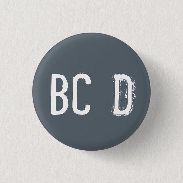 Badge Rond 2,50 Cm Alphabet "BCD" Collectible (#4) (Devant)