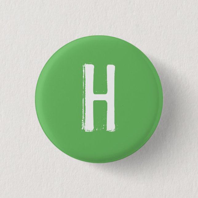 Badge Rond 2,50 Cm Alphabet "H" Collectible (#7) (Devant)
