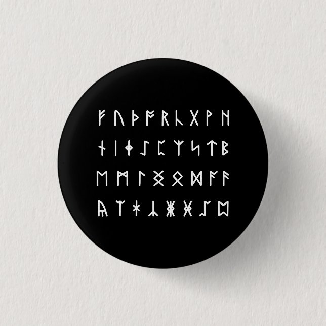 Badge Rond 2,50 Cm Alphabet Runique [Futhorc] (Devant)