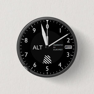 Badge Rond 2,50 Cm Altimètre de l'aéronef
