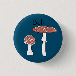 Badge Rond 2,50 Cm Amanita Champignons Fun Fungi PERSONNALISER IT