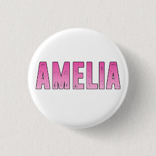 Badge Rond 2,50 Cm Amelia nom rose T-shirt
