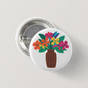 Badge Rond 2,50 Cm Aménagement fleuri coloré