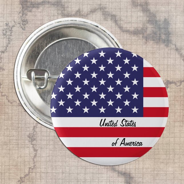Badge Rond 2,50 Cm America Button, American Flag patriotes / sports (Créateur téléchargé)