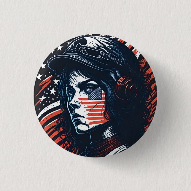 Badge Rond 2,50 Cm american fan 1 (Devant)