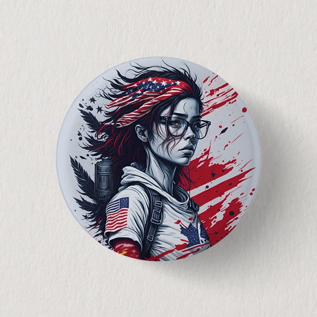 Badge Rond 2,50 Cm american fan 7 (Devant)