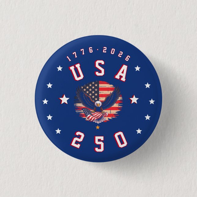 Badge Rond 2,50 Cm America's 250th Anniversary USA 250 1776 2026 (Devant)