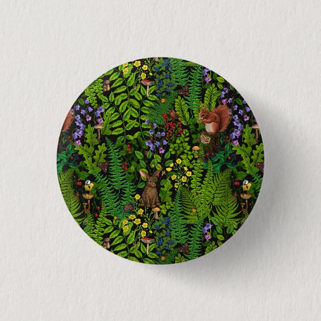 Badge Rond 2,50 Cm Amimies et plantes des bois (Devant)
