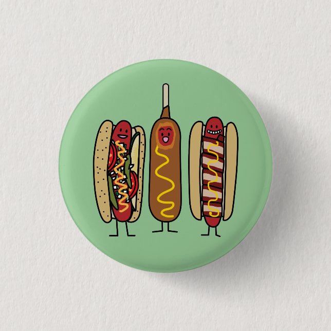 Badge Rond 2,50 Cm Amis de hot-dog (Devant)