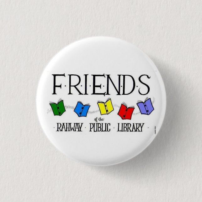 Badge Rond 2,50 Cm Amis du bouton de bibliothèque publique de Rahway (Devant)