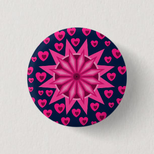 BADGE ROND 2,50 CM AMOUR COEUR VALENTINE DON D'ANNIVERSAIRE