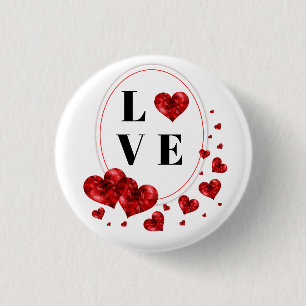 Badge Rond 2,50 Cm Amour Coeurs Design d'artisanat