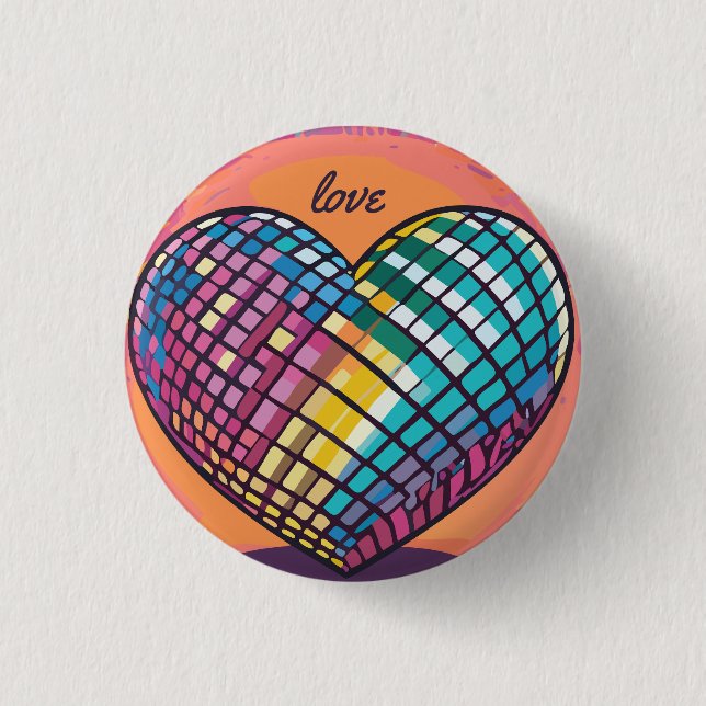 Badge Rond 2,50 Cm Amour coloré (Devant)