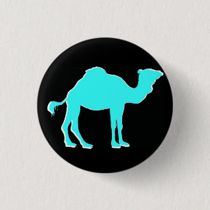 Badge Rond 2,50 Cm Amour de chameau : Noir et Teal de célébration d