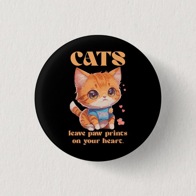 Badge Rond 2,50 Cm amour de chat mignon (Devant)