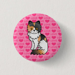 Badge Rond 2,50 Cm Amour de chat persan calico