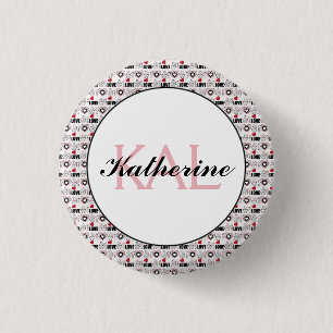 Badge Rond 2,50 Cm Amour de Papillon Amour Personnalisé en Art de M