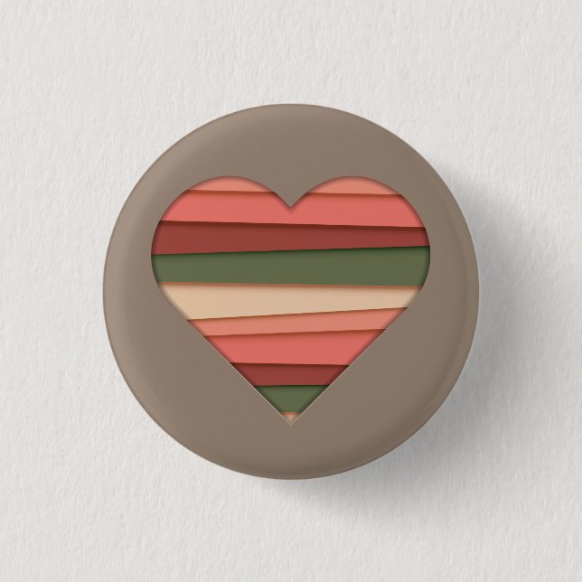 Badge Rond 2,50 Cm Amour du coeur rayé Saint-Valentin (Devant)