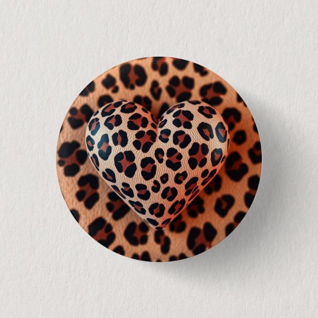 Badge Rond 2,50 Cm Amour Empreinte de léopard (Devant)