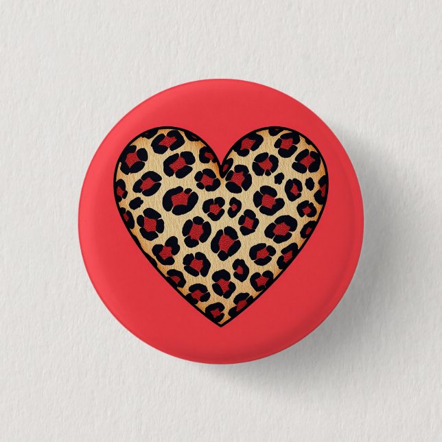 Badge Rond 2,50 Cm Amour Empreinte de léopard (Devant)