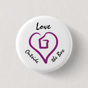 Badge Rond 2,50 Cm Amour en dehors du bouton de boîte